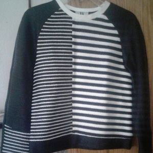 Topshop thick black and white sweater